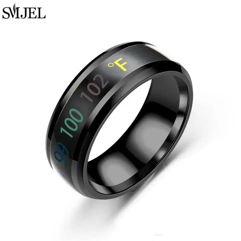 Thumbnail: Smart Stainless Steel Sensor Body Temperature Ring for Couples Multifunctional