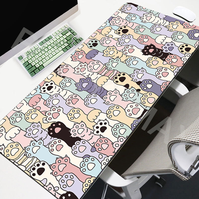 Cute Cat Mouse Pad Gamer Mousepads Big Mousepad XXL Mouse Mat Kawaii Large Keyb