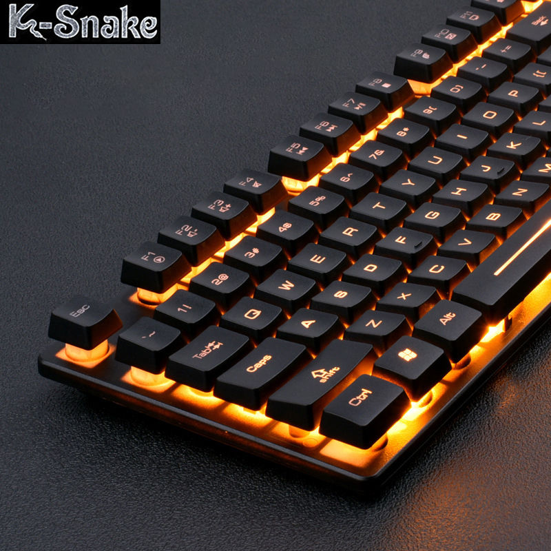 Black Gold Flame Gamer Keyboard Gaming Keyboard And Mouse Gamer Kit Orange USB W