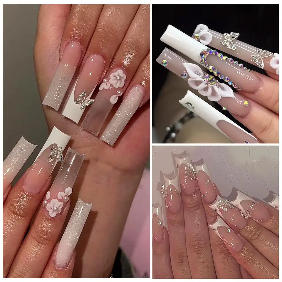 Thumbnail: 1pk Silver Nail Art Butterfly 