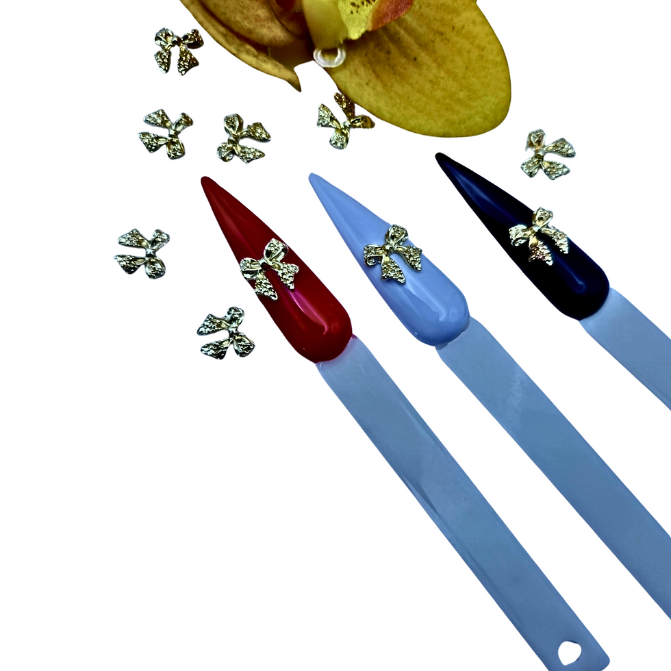Thumbnail: 1pk Nail Art Gold Bow Design