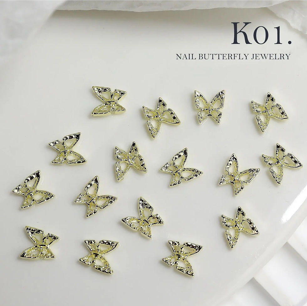 Thumbnail: 1pk Gold Butterfly Nail Art