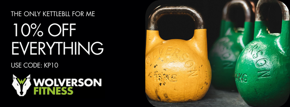 Discount code for Wolverson Kettlebells and site wide. Get bargain Kettlebells with this code.