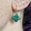 Thumbnail: Mermaid Scale Bracelet and Matching Earring Set Green and Nebula