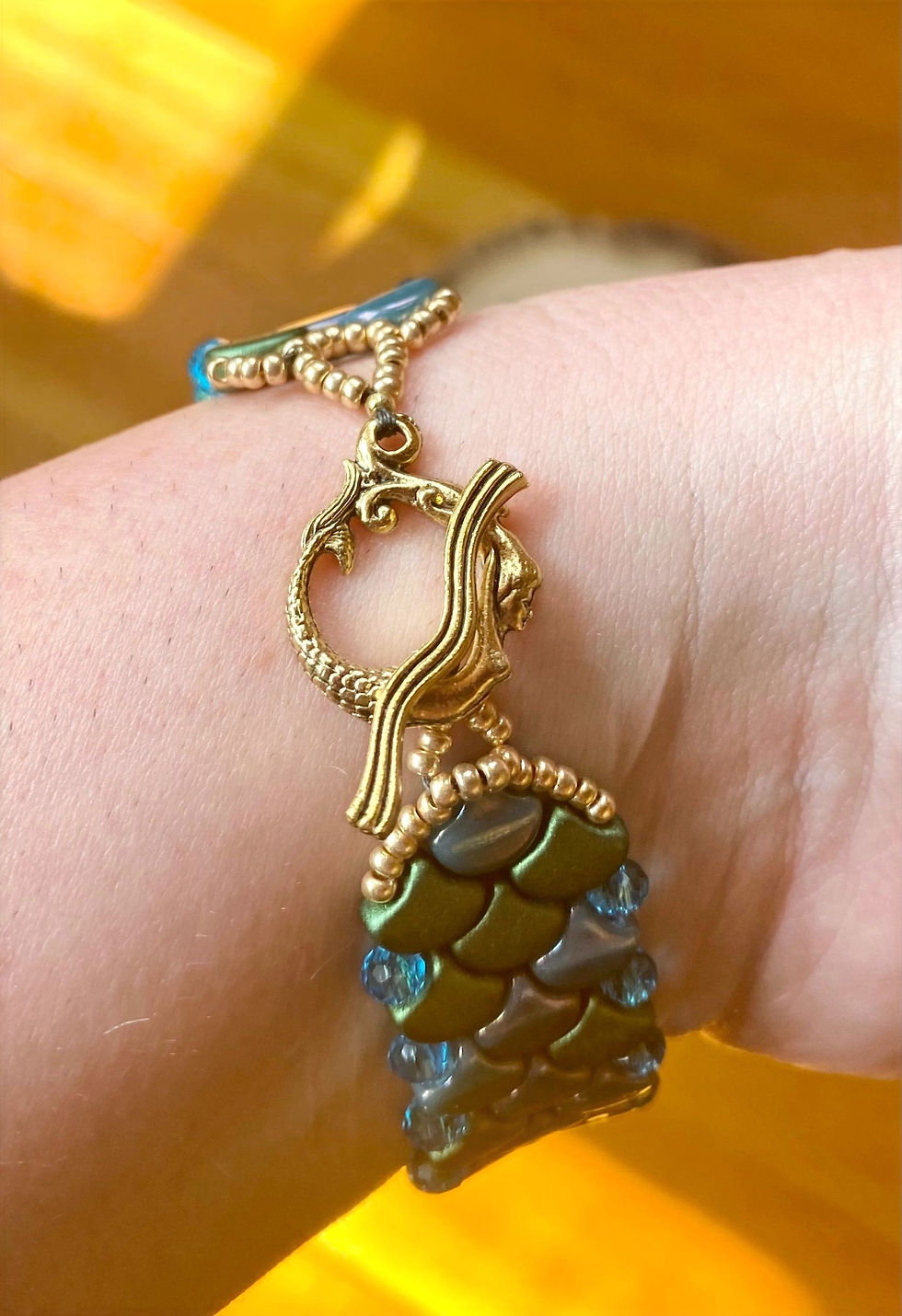 Thumbnail: Mermaid Scales Bracelet in Shades of Blue & Silver
