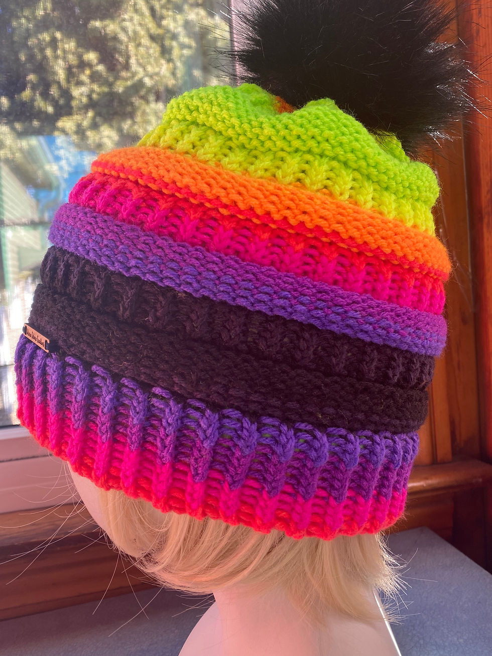 Thumbnail: Bright Stripe Knit Beanie