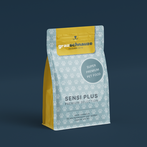 Eine Verpackung für Premium Hundefutter  im neuen Design