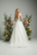 Back view of ‘staring at the sun’ PF466 by Purple Fox featuring low V-back and sparkly tulle skirt