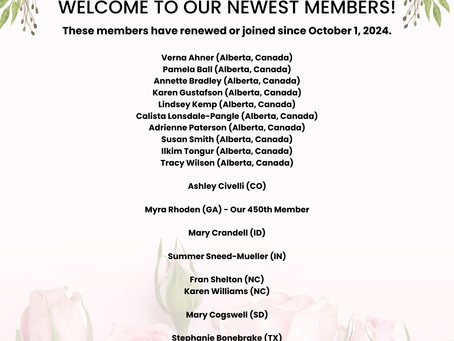 Welcome to Our Newest Members!!!