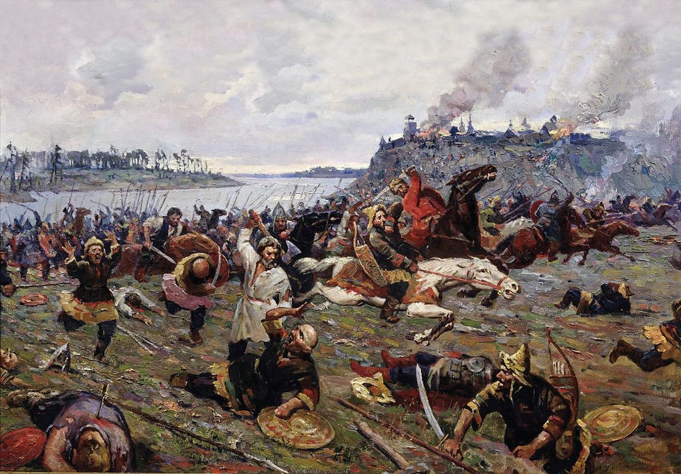 Painting of a Battle by Invading Muslim Forces
