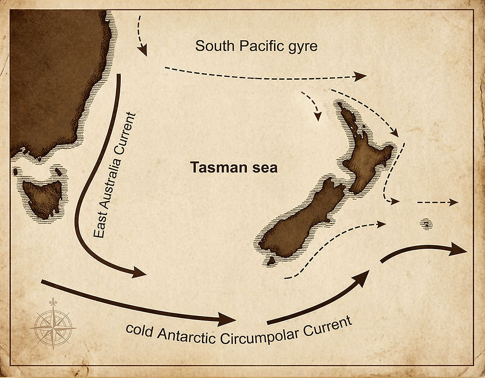 Surface Currents Around New Zealand