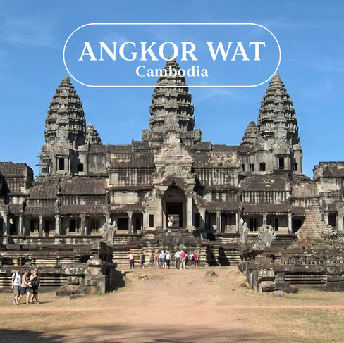 Front view of Angkor Wat Temple in Cambodia