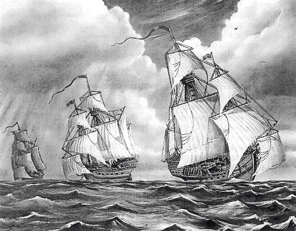 Mendonca’s Fleet Enroute to New Zealand (Conceptual)