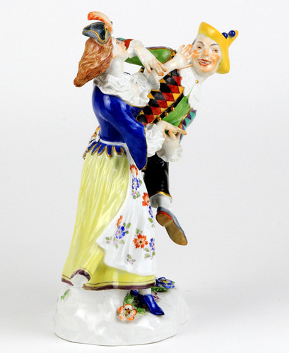 マイセン 高額 人形 コメディアデラルテ ハレキン＆コロンビーヌ