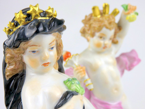 マイセン 高額ペア人形 フィギュア 寓意 昼と夜 シュワーベ 限定