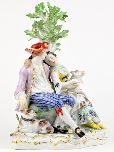 マイセン 古典 高額人形 フィギュア フィギュリン 羊飼いの恋人達