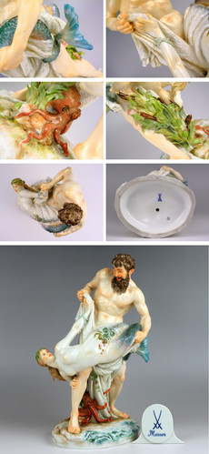 マイセン 人形 フィギュア 人魚の捕獲 E.Herter 文化財 高額作品