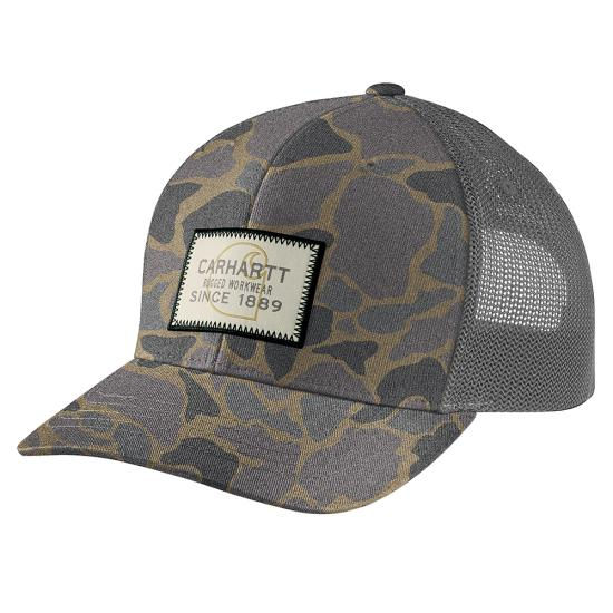 CARHARTT Wool Mesh Back Camo Logo Patch Cap