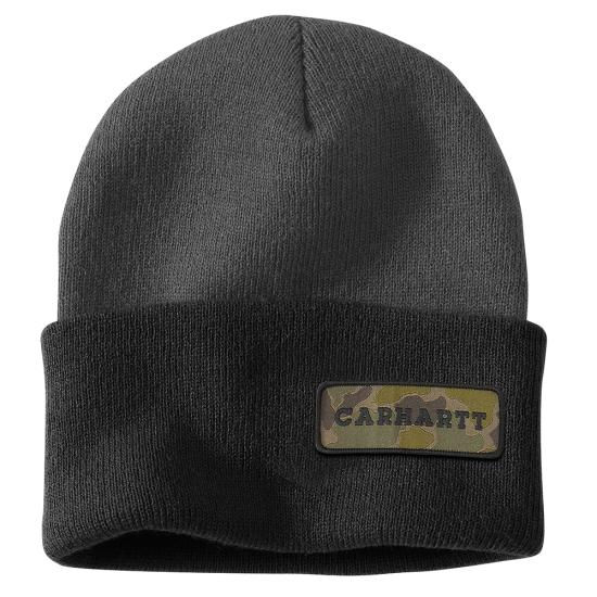 CARHARTT Knit Cuffed Camo Patch Beanie