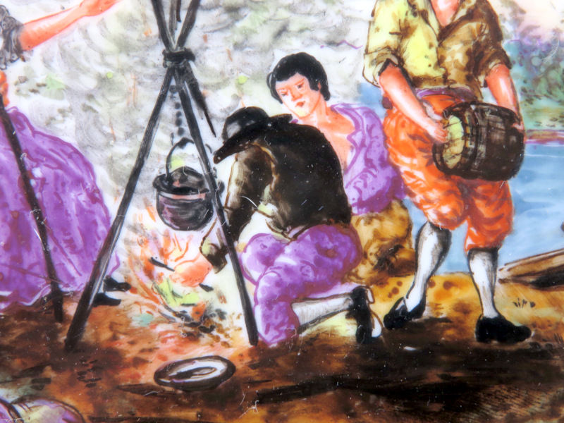 マイセン 古典絵付 装飾絵皿 ヘロルト画 港湾風景海上交易図 旅路の