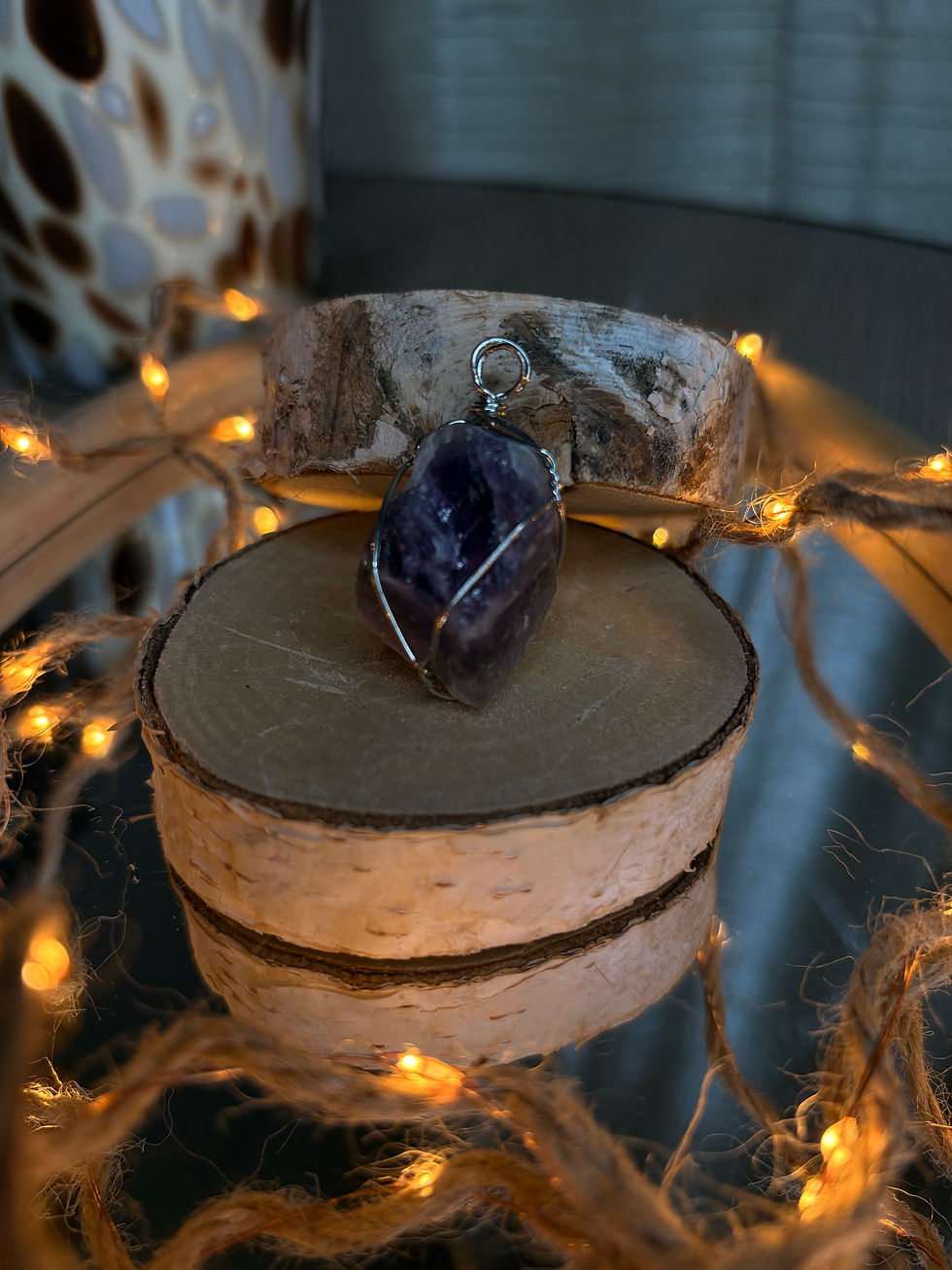 Miniature : Collier Pierre Brut - Améthyste