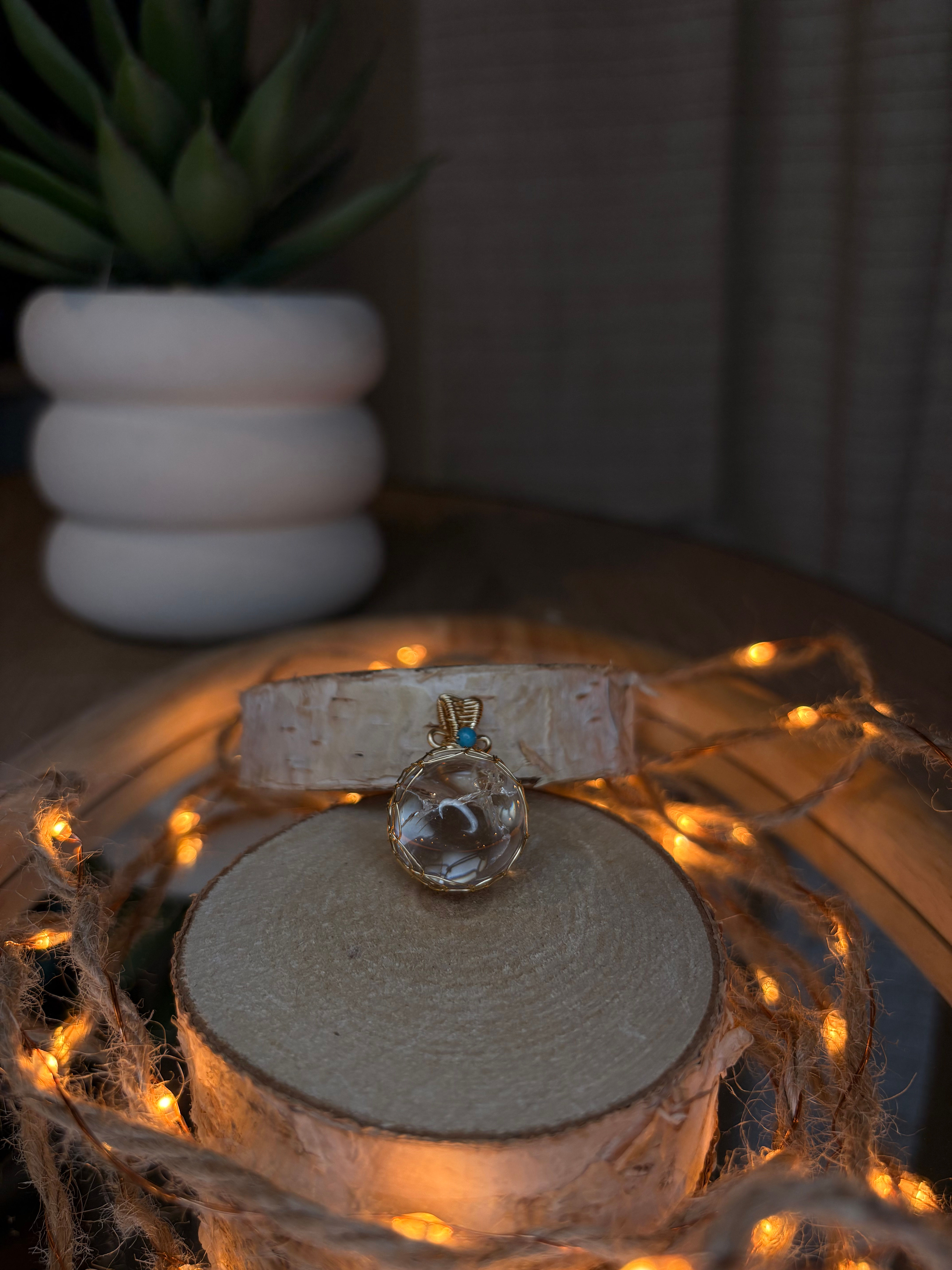 Collier Boule de Cristal - Cristal de Roche