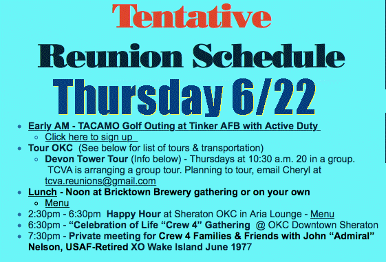 2017 TACAMO Reunion "Thursday's Events"