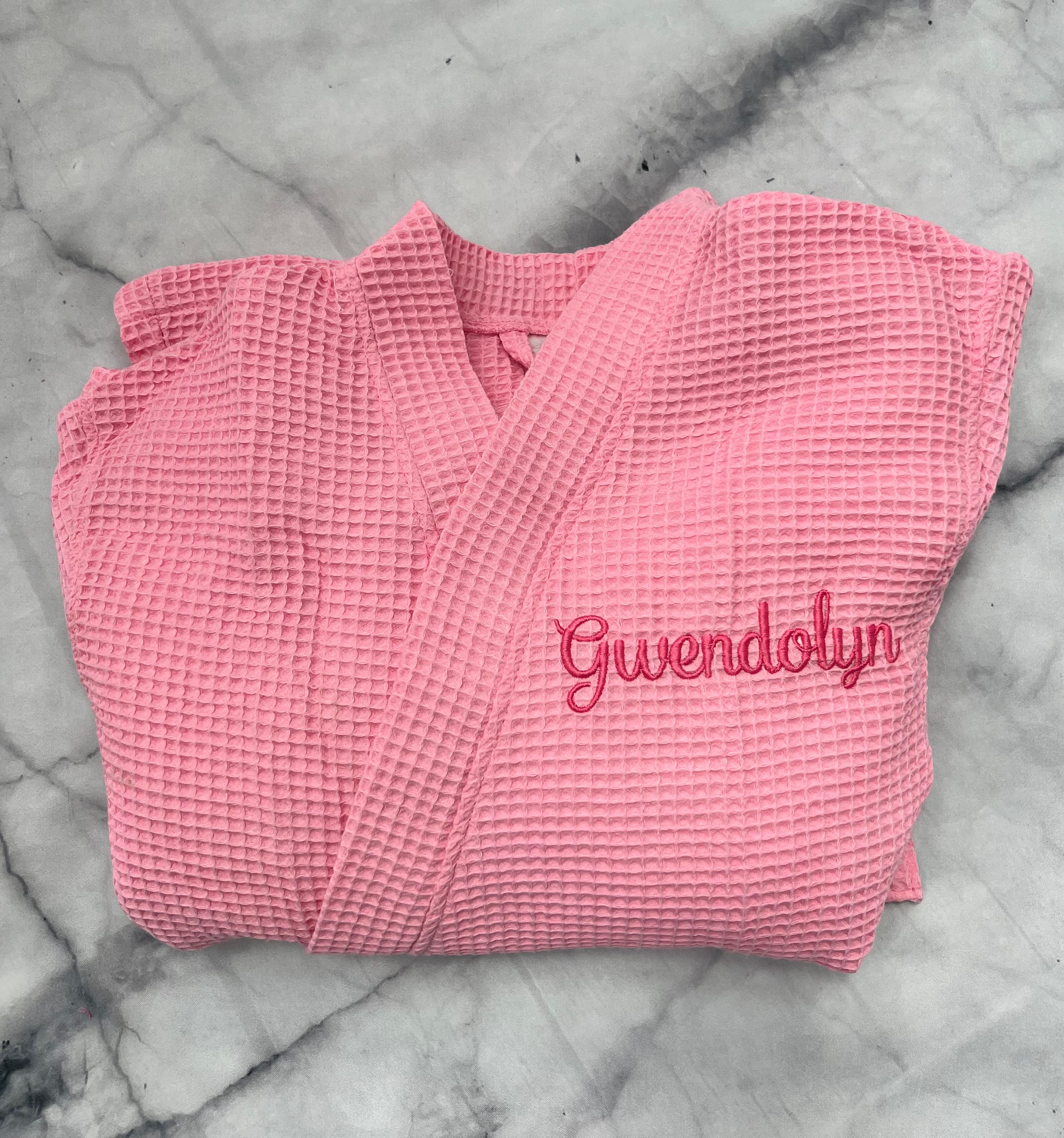 Waffle weave short robe