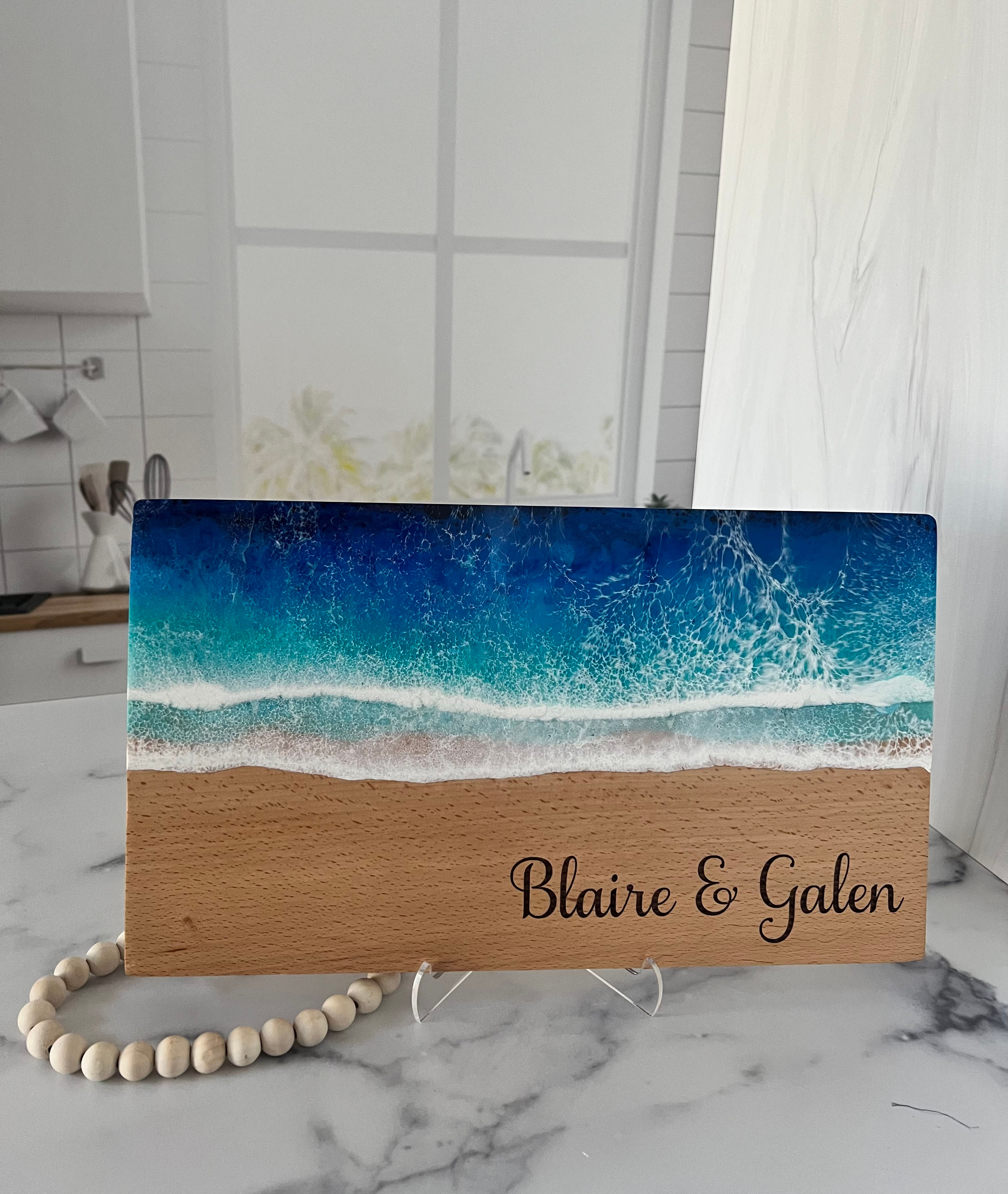 Blue Ocean resin charcuterie board