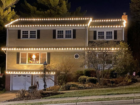 house decorated with christmas lights