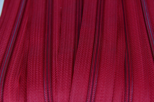 YKK #4.5 Nylon Zipper chain Hot Red colour 519 | Zippers On The Roll