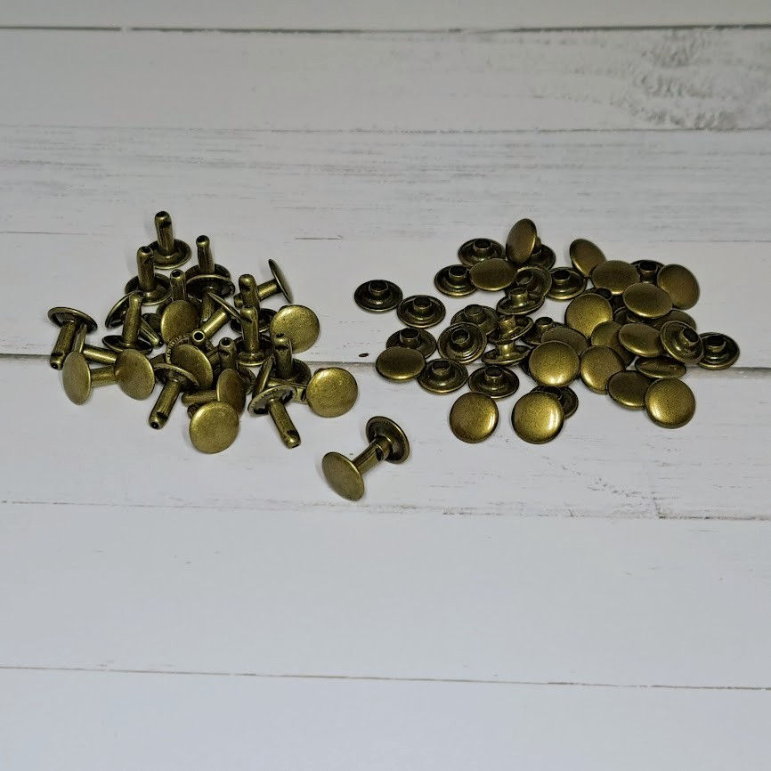 Thumbnail: Double Cap Rivets Antique Gold