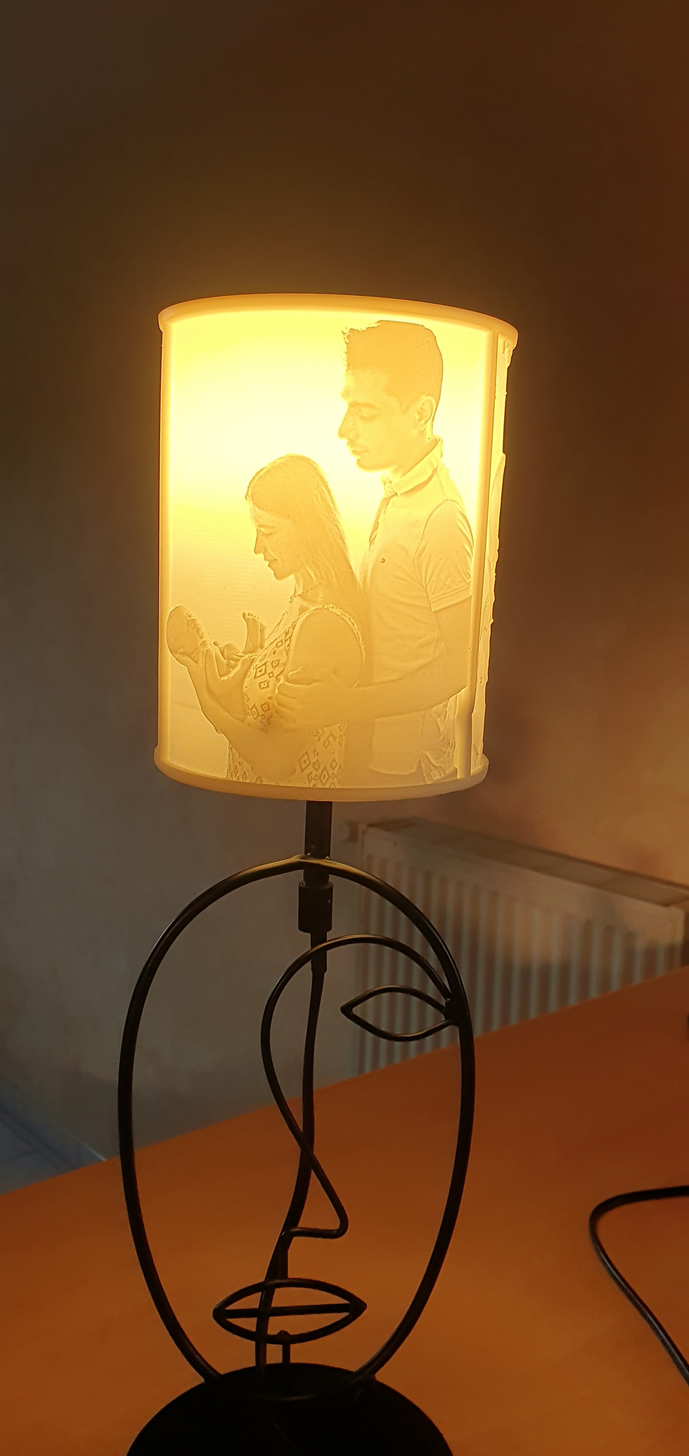 Miniature : LAMPE VISAGE ABAT JOUR DROIT