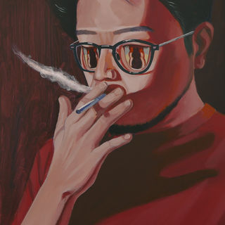 2023/  acrylic on wood / 52.8x45.4cm