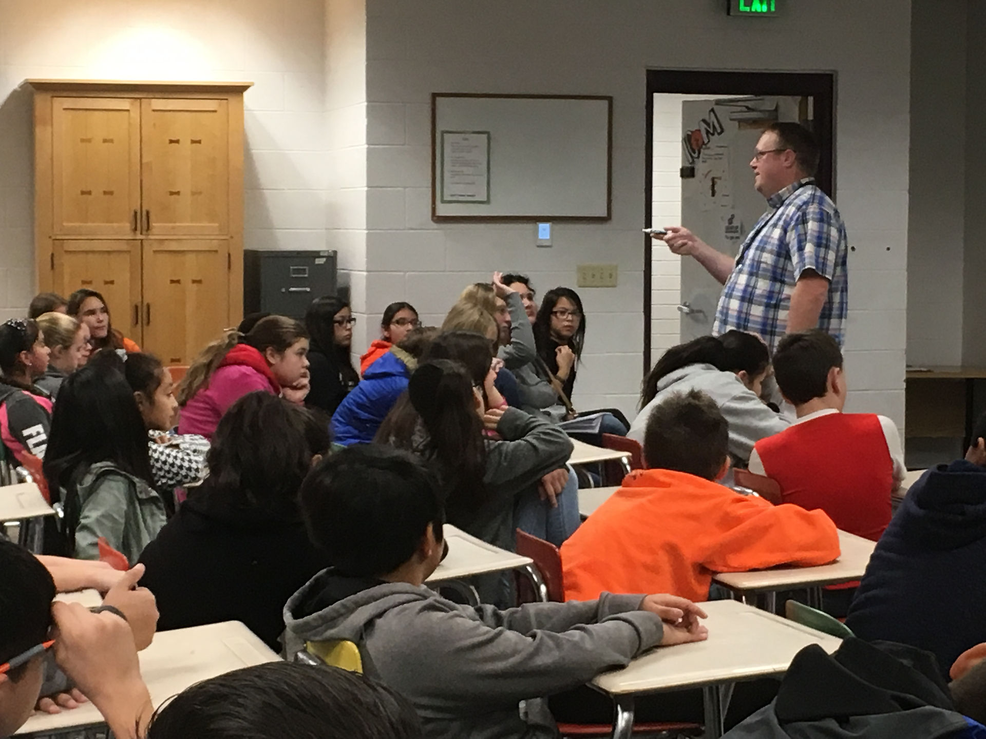 BMS Students listen to Cody as he instructs them on the dangers of vaping.