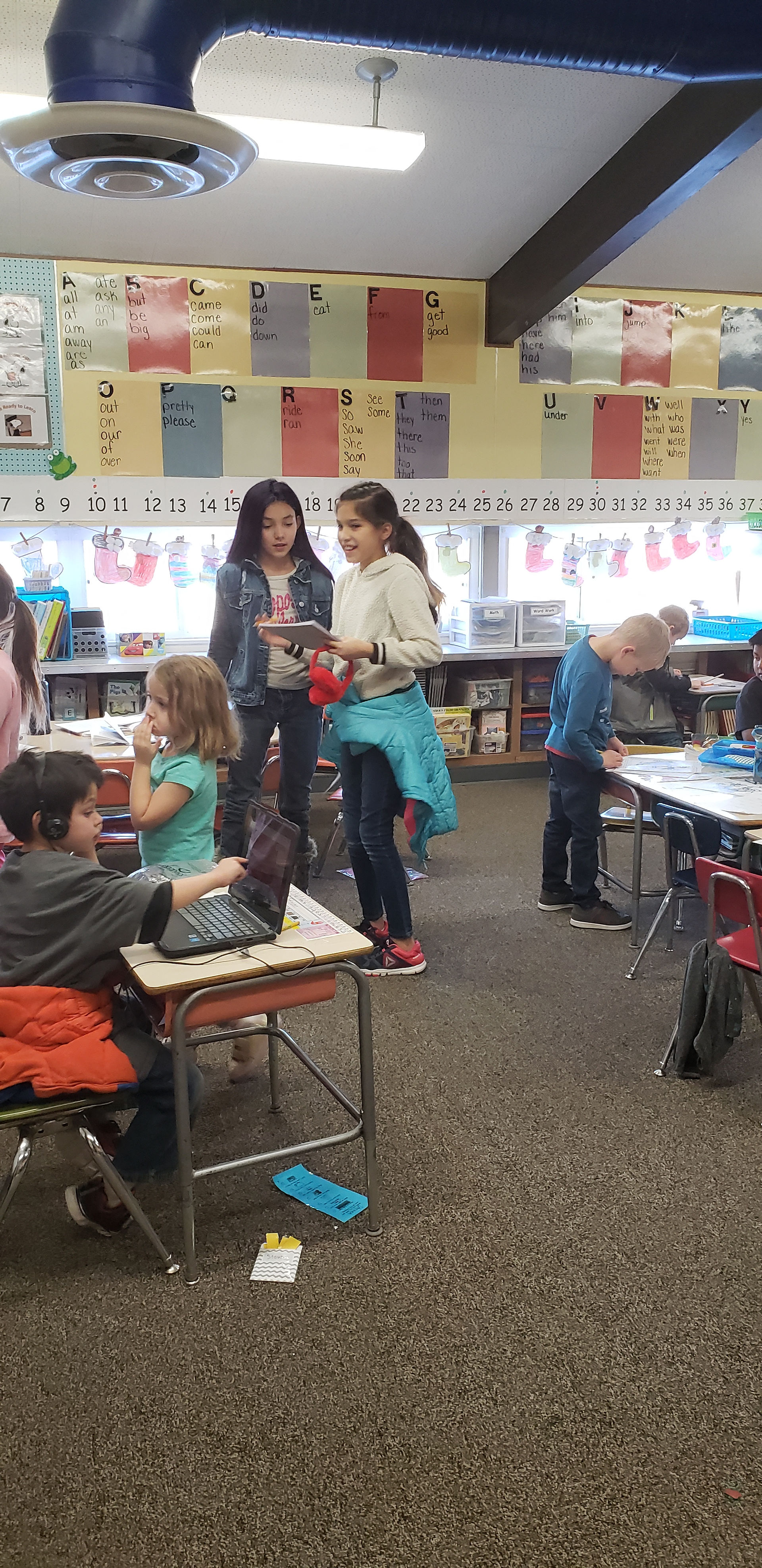 Some of the BMS Students are working with the PES Students to write a Christmas story based on their answers.