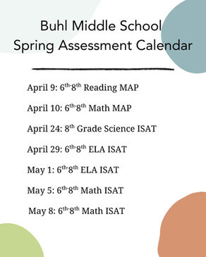 Spring Assessment Calendar