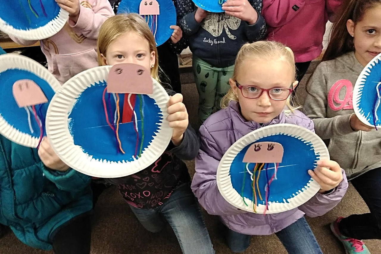 Students showcase their created models.