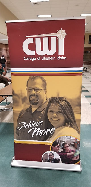 Learning about Idaho colleges at the Higher Education Day in Buhl High School.