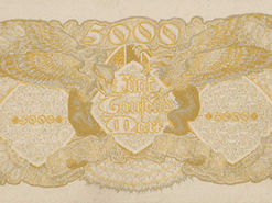 Zwei Musterbücher zeigen die Entstehung einer Banknote