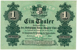 Aus der HVB-Stiftung: 1 Thaler des Fürstemtums Reuss jüngere Linie von 1870