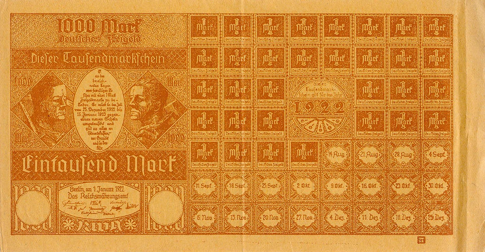 Abb. 5.1: 1000 Mark, 1. Januar 1922, Flugblatt, Vorderseite. Abb. des Autors.
