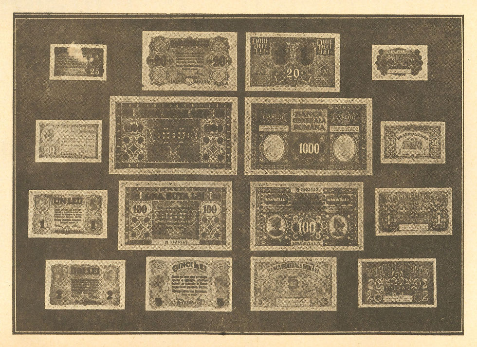 Abb. 7: Bild mit Titel ”Die Modelle der BGR Banknoten” (November 1918 oder Januar 1919).
