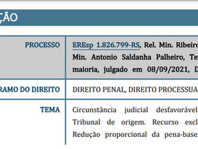 Exclusão de circunstância judicial desfavorável e Dosimetria da pena - Informativo nº 713 do STJ