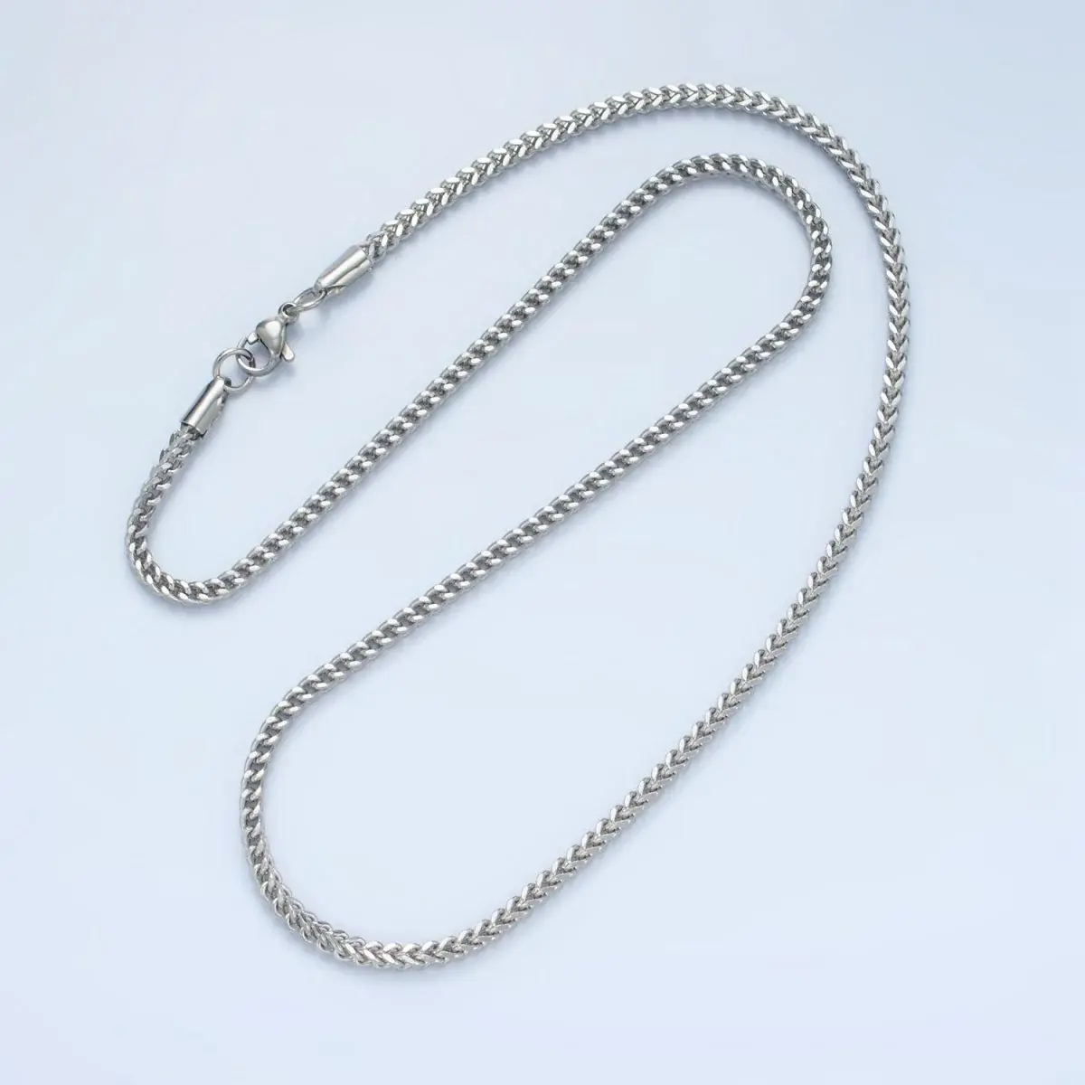 2.7mm Cubed Curb Chain 20 Inch Necklace 