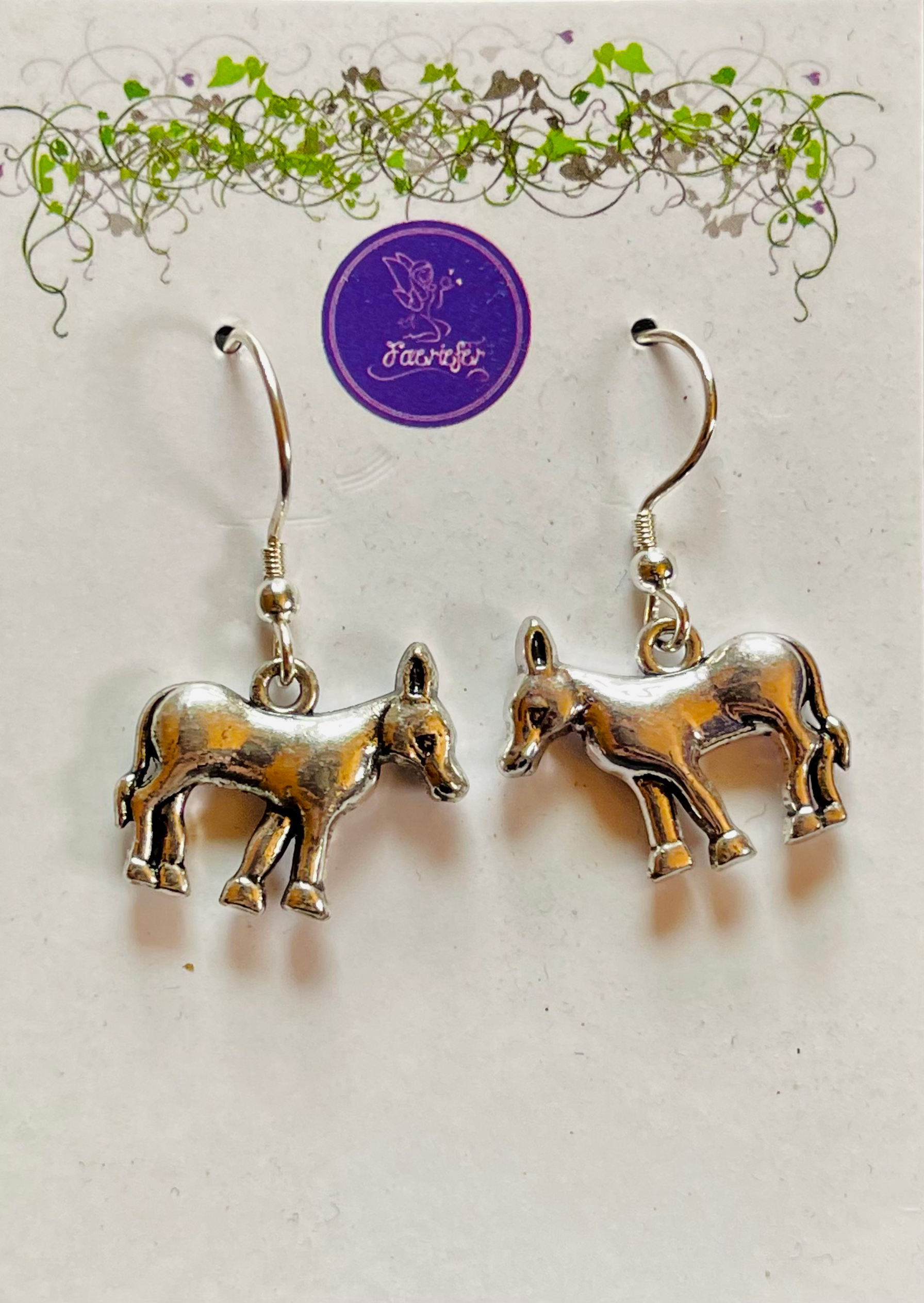 Sterling Silver Donkey Earrings