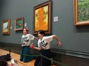 Climate activists throw soup on Van Gogh's 'Sunflowers' to protest fossil fuel extraction