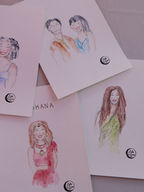 Pre-painted guest portraits