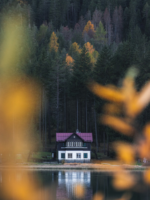 Lake House in autumn