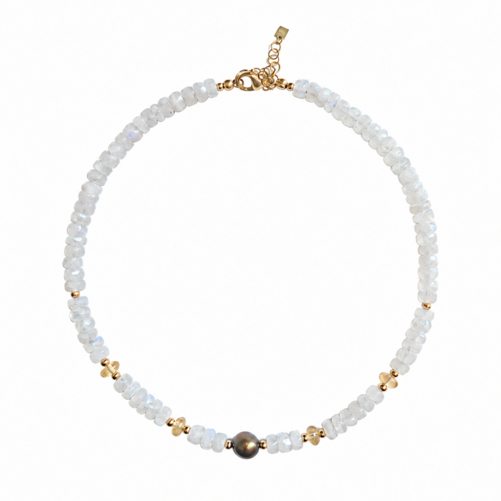 Moonstone and Pearl Necklace